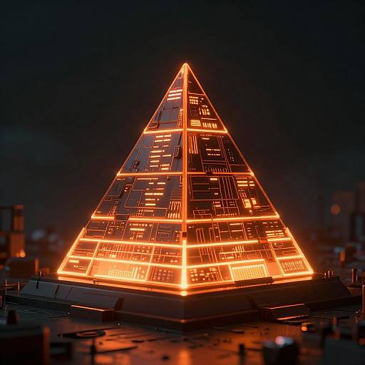 Neon Cyberpunk Tiered Pyramid