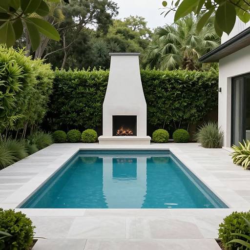 Modern Poolside Retreat with Fireplace