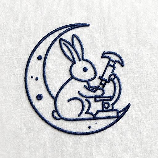 Minimalist Rabbit Moon Monogram Logo