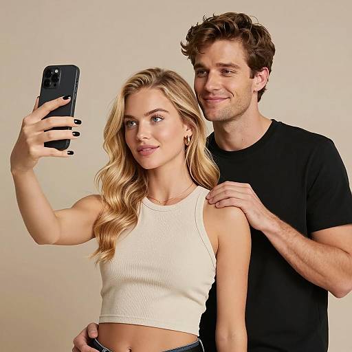 Couple Portrait in Beige Tones