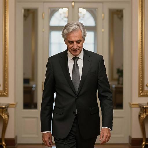 Elegant Middle-Aged Man in Hallway