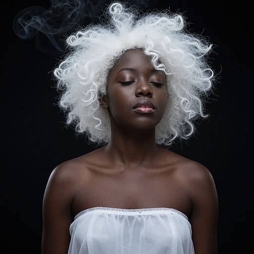 Ethereal Portrait of Woman with Smoke Hair