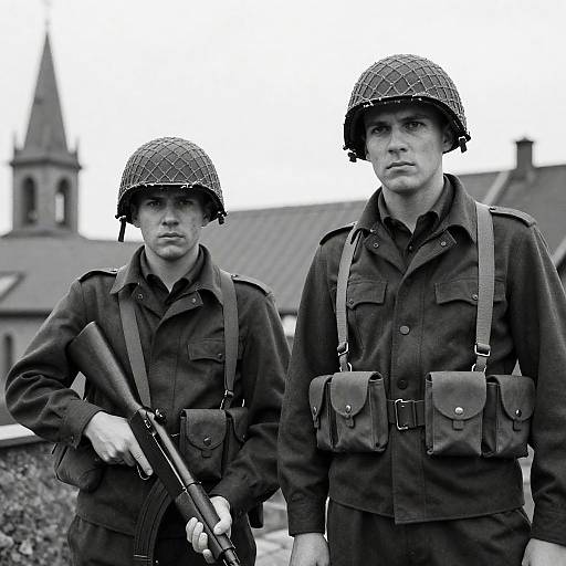 World War II Soldiers in Black and White