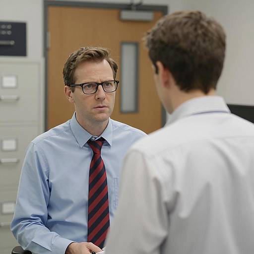Office Scene: Focused Men in Attire