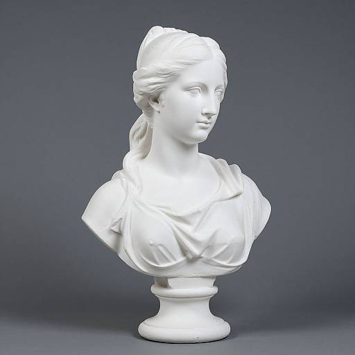 French Plaster Bust of Woman