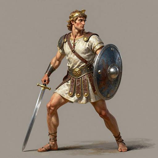 Heroic Warrior in Ancient Attire