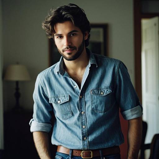Youthful French Man in Casual Denim Outfit