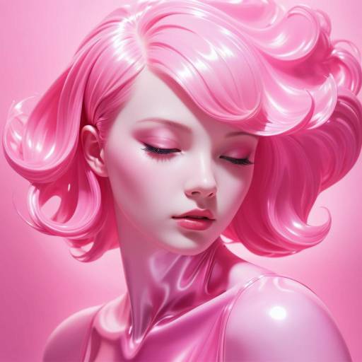 Dreamy Pink-Girl in Hyper-Realistic Style