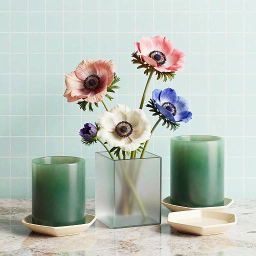 Elegant Modern Anemones Still Life
