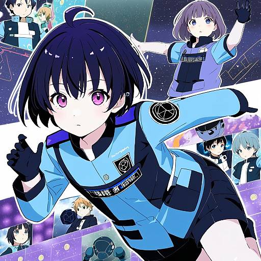 Illustration of Amatori chika, world trigger in the style of Watanon (gakushokutei)