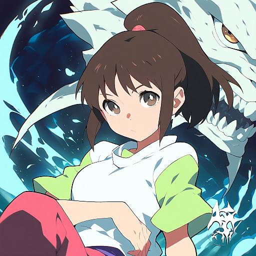 Illustration of Ogino chihiro, sen to chihiro no kamikakushi in the style of Aetherion