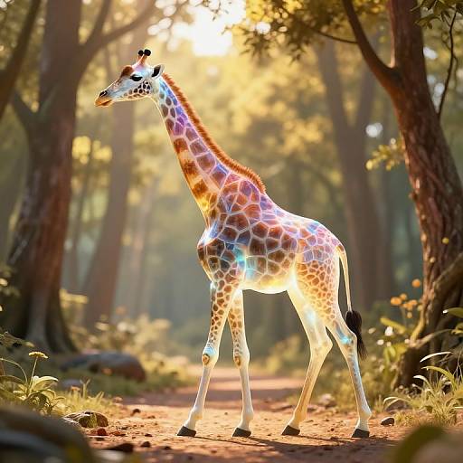 Translucent Giraffe with Liquid-Crystal Patterns