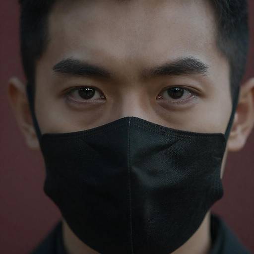 Intense Gaze: Masked Man Portrait