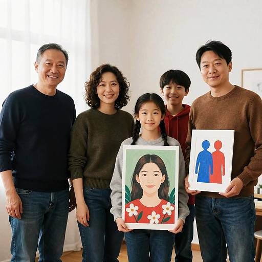 Family Gathering in a Cozy Room