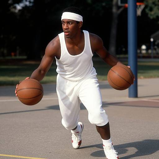 Vintage Basketball Player in Action
