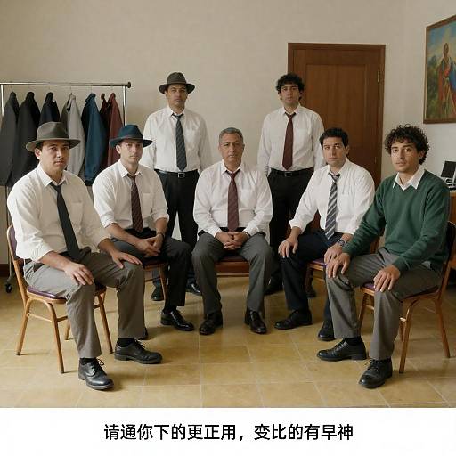 Group of Men in Formal Attire Indoors