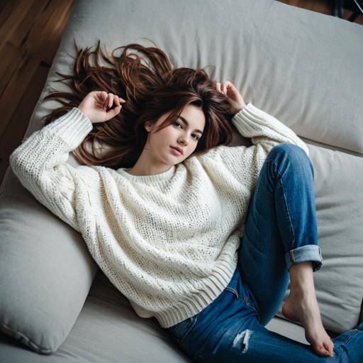 Young Woman Relaxing on Sofa