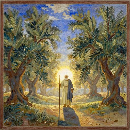 Tranquil Ancient Olive Grove Fresco