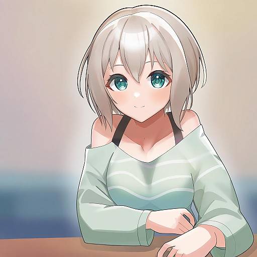 Illustration of Aoba moca, bang dream! in the style of Katwo