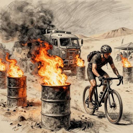 Dystopian Mad Max Biker Festival Sketch