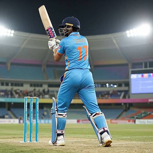 Kawaii Cricket Batsman Stadium Scene