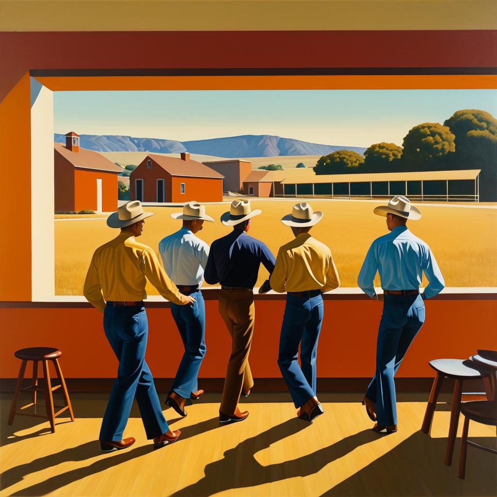 Surreal Square Dancing Cowboys Artwork