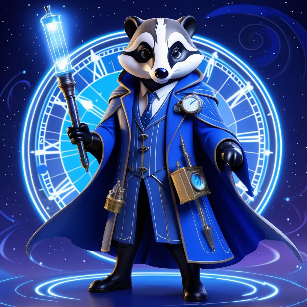 Adventurous Badger Inspired by Doctor Who