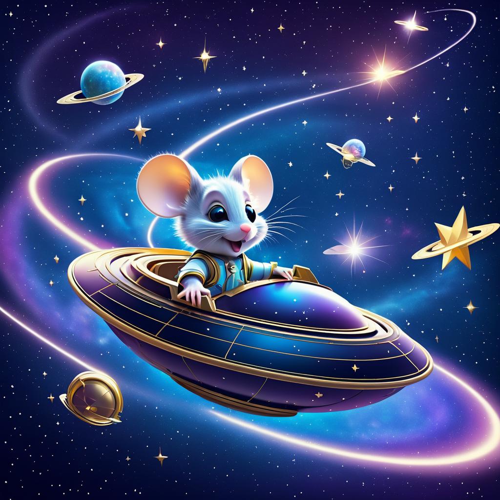 Curious Mouse Twirling Among Stars