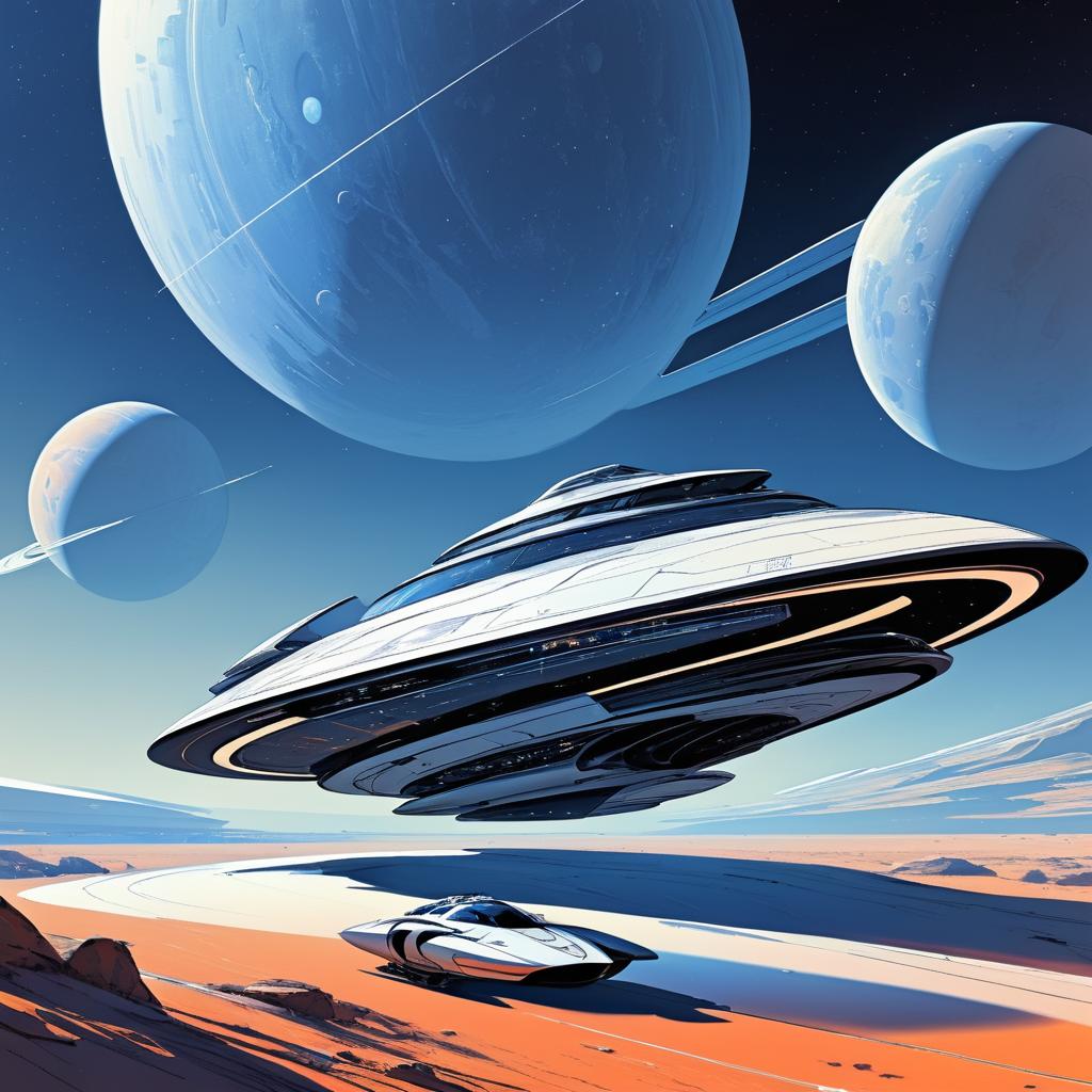 Sleek Spaceship Concept Art Storyboard