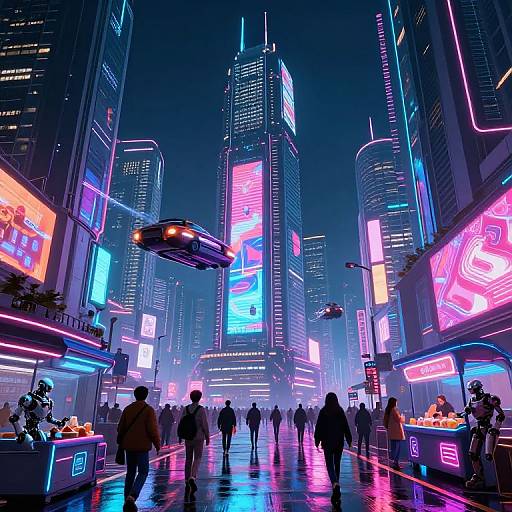 Neon Futuristic Cyberpunk Cityscape