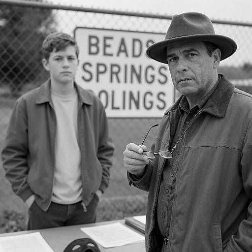 Black and White Portrait of Two Men