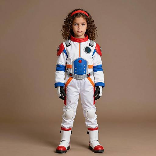 Young Girl in Futuristic Space Rescue Bot Costume