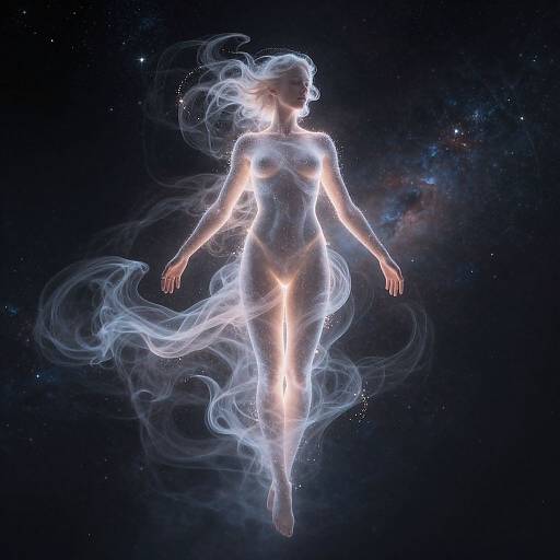 Ethereal Misty Human Figure in Cosmos