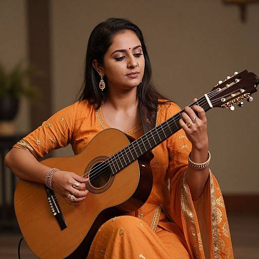 Graceful Musician in Traditional Attire