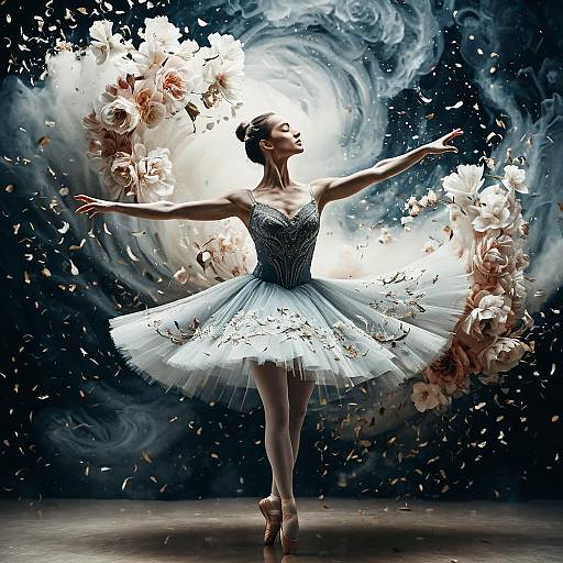 Ethereal Ballerina with Blossoming Tutu