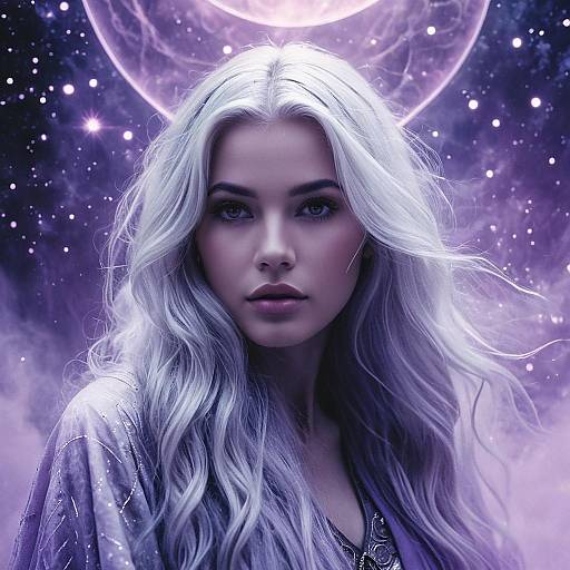 Ethereal Enchantress with Silver Hair