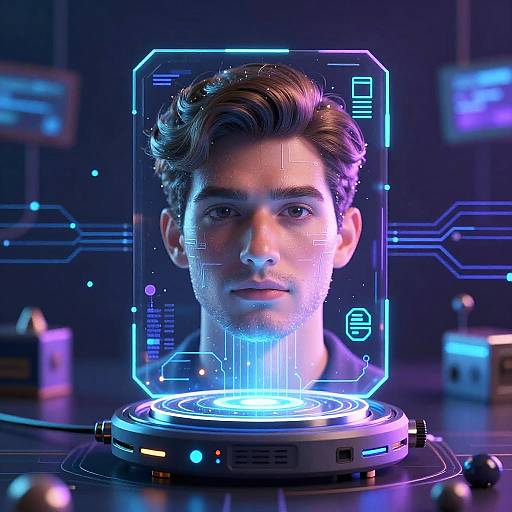 Futuristic AI Holographic Selfie Generator