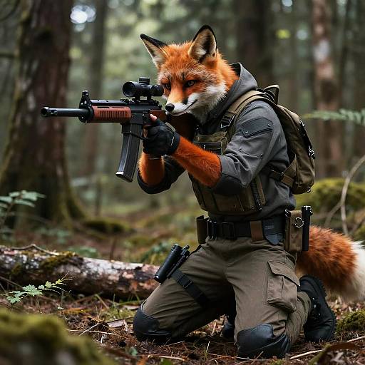 Photorealistic Anthro Fox SWAT Commander