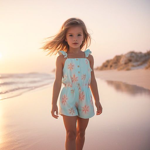 Enchanting Girl in Pastel Sunset Glow