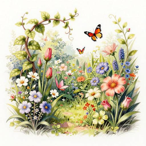 Botanical Sketch to Vibrant Garden