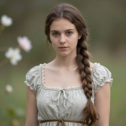 Realistic Portrait of Girl in Medieval Clothing