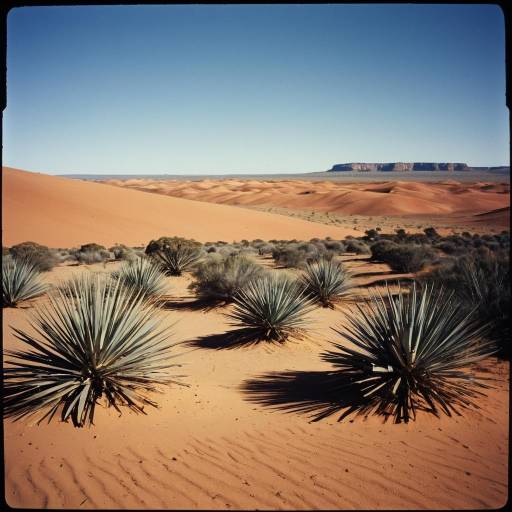 Australian Desert Landscape with Yucca Plants