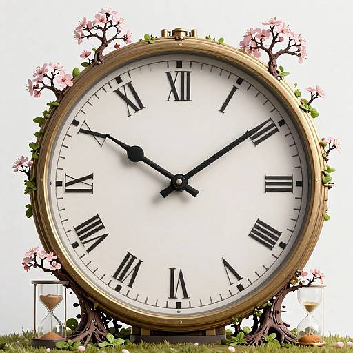 Mechanical Trees with Blossoming Hourglasses