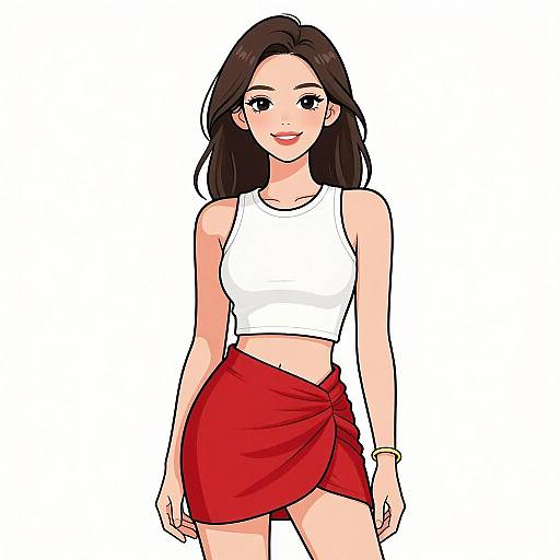 Smiling Woman in Stylish Casual Outfit