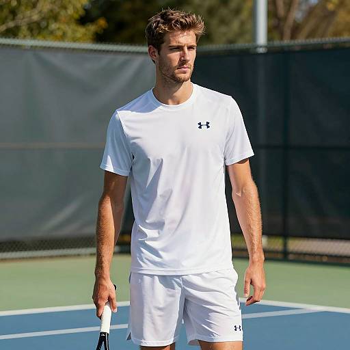 Realistic Male Tennis Player in Action