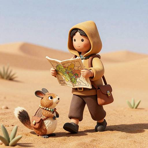 Desert Scout and Jerboa with Map