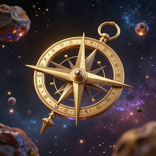 Golden Astrolabe Compass in Cosmic Space