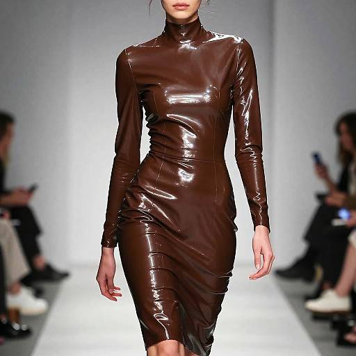 Futuristic Brown Latex Dress