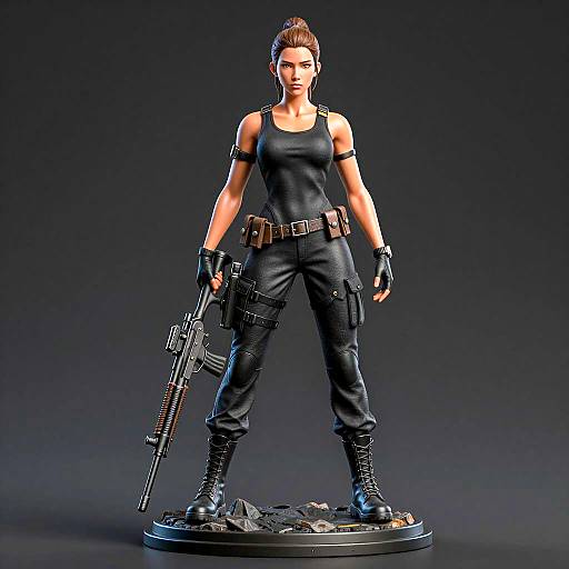 Powerful Female Warrior Statue Design