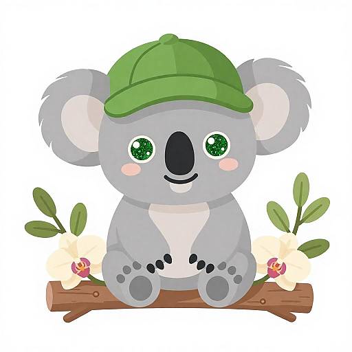Retro Revival Cute Baby Koala Vector